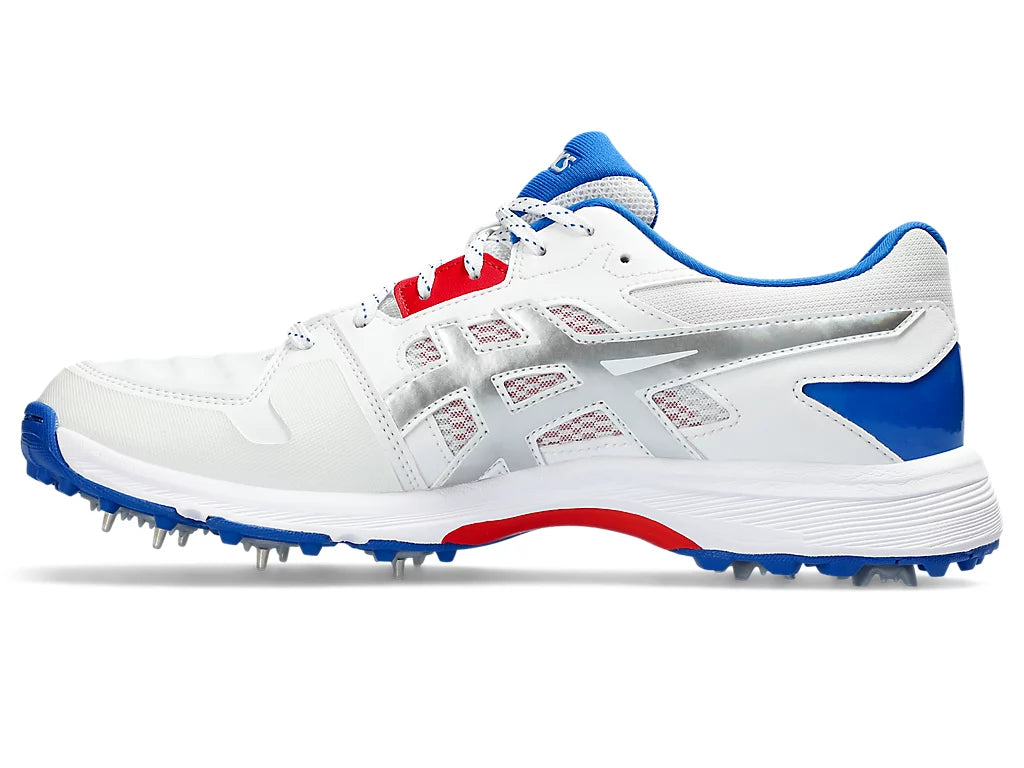 Asics GEL-GULLY 7 - White/Pure Silver Cricket Metal Spike Shoes-4-Top_Cricket_Store