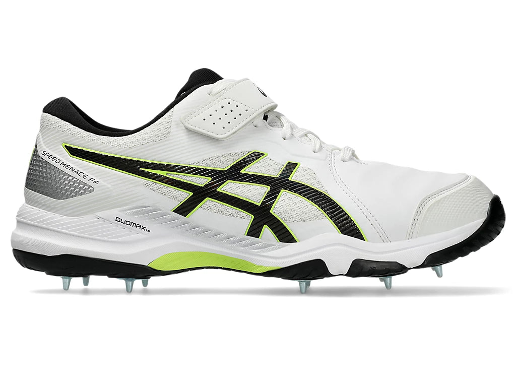 Asics Speed Menace FF White/Black Cricket Metal Spike Shoes-1-Top_Cricket_Store