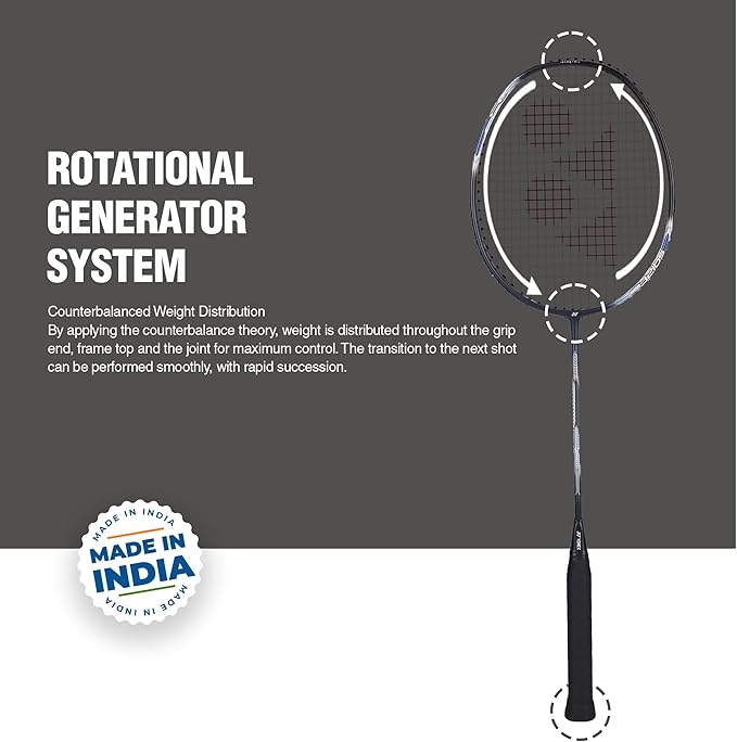 Yonex Astrox Attack 9 Dark Purple Badminton Racket Prestrung - Made in India (Black)