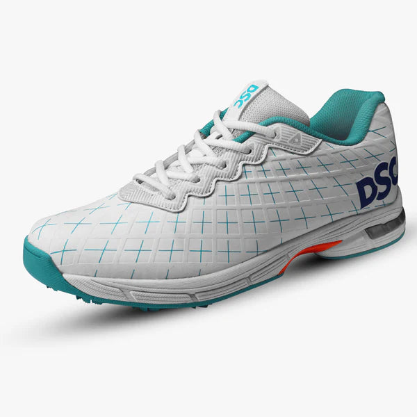 DSC Biffer 22 (White, Teal, Orange) Junior / Youth Cricket Shoes