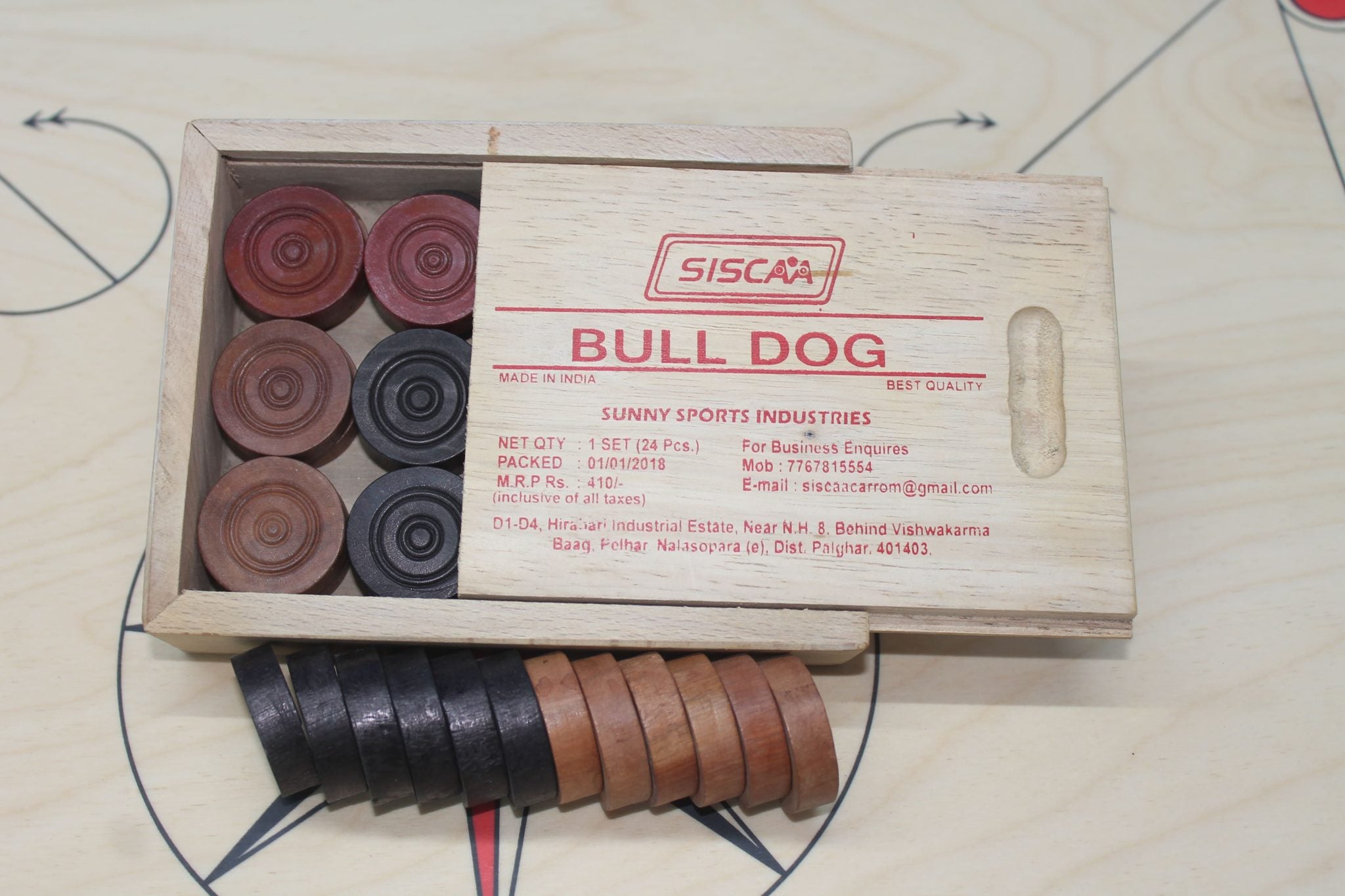 Siscaa Bulldog Carrom Coins Set