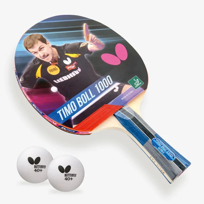Butterfly Timo Boll 1000 Table Tennis Racket 2 Balls Included by Butterfly - TopCricketStore