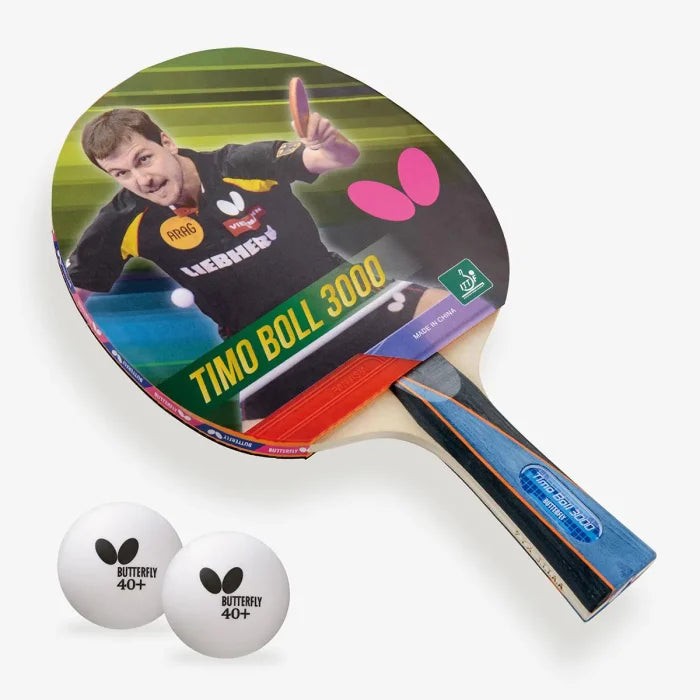 Butterfly Timo Boll 3000 Table Tennis Racket 2 Balls Included by Butterfly - TopCricketStore