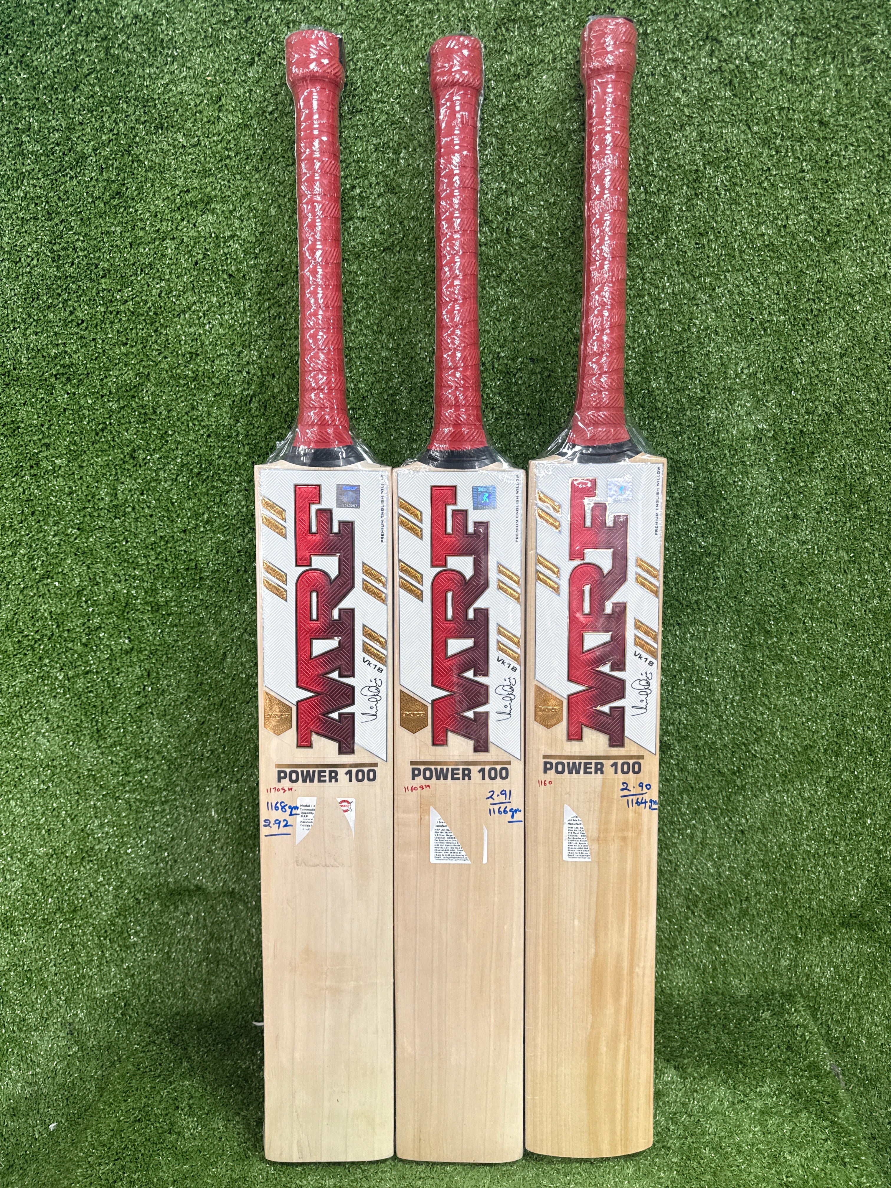 MRF VK Power 100 English Willow Cricket Bat (Grade 3) | Short Handle