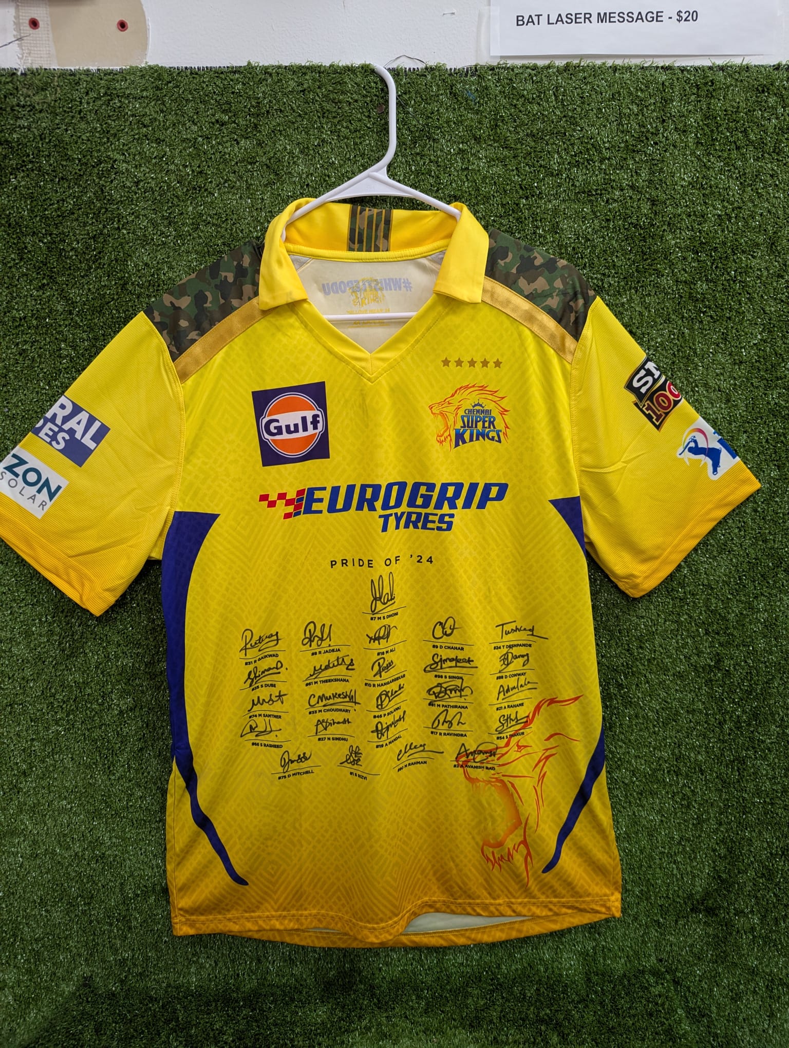 IPL Chennai Super King (CSK) Official Signed Players Jersey