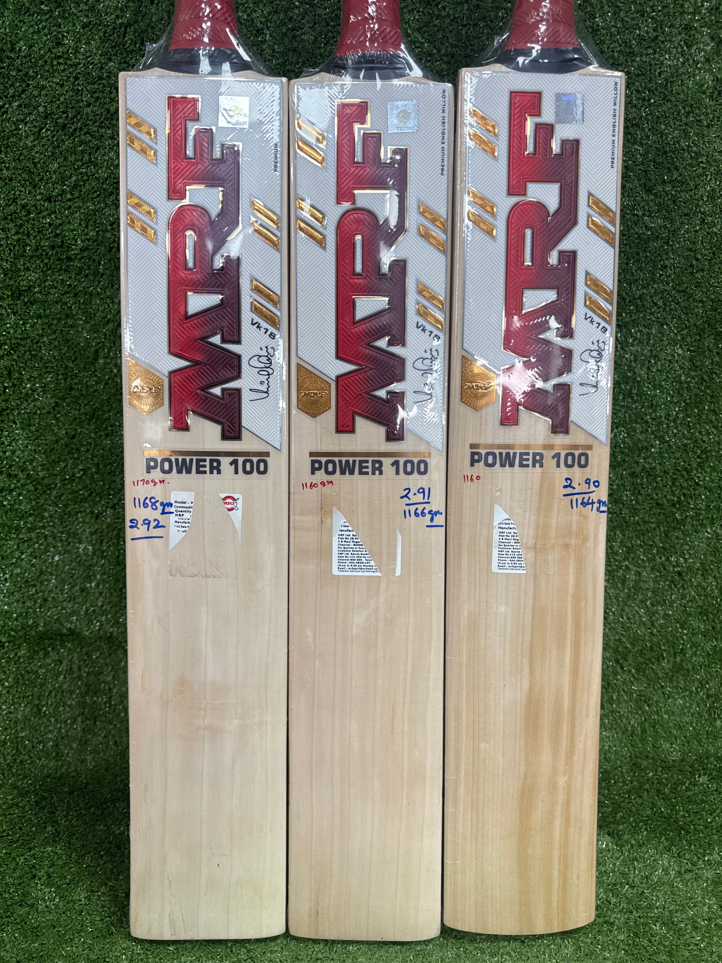 MRF VK Power 100 English Willow Cricket Bat (Grade 3) | Short Handle
