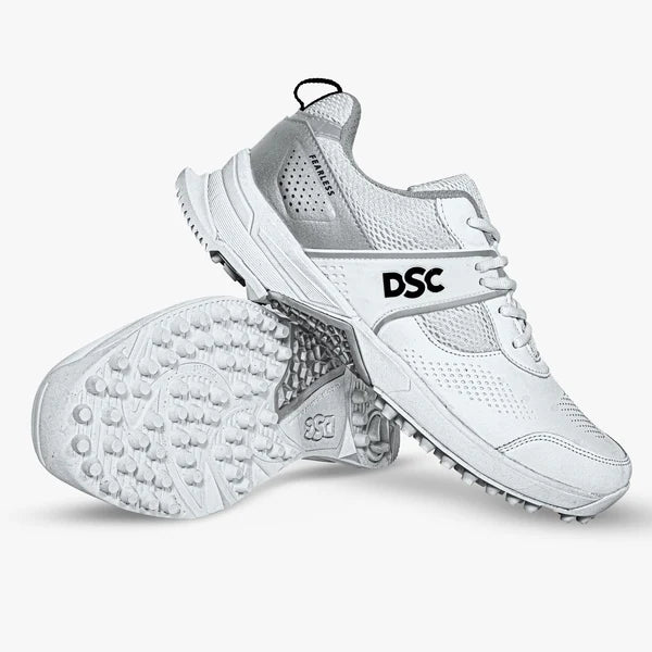 DSC Jaffa Neo (White and Silver) Junior / Youth Cricket Shoes
