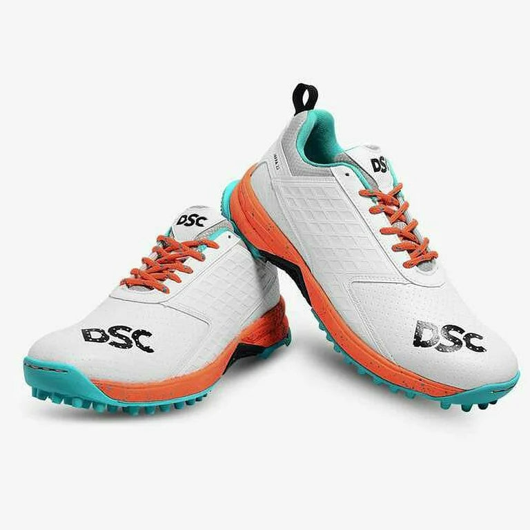 DSC Jaffa 22 (White & Orange) Adult Cricket Shoes