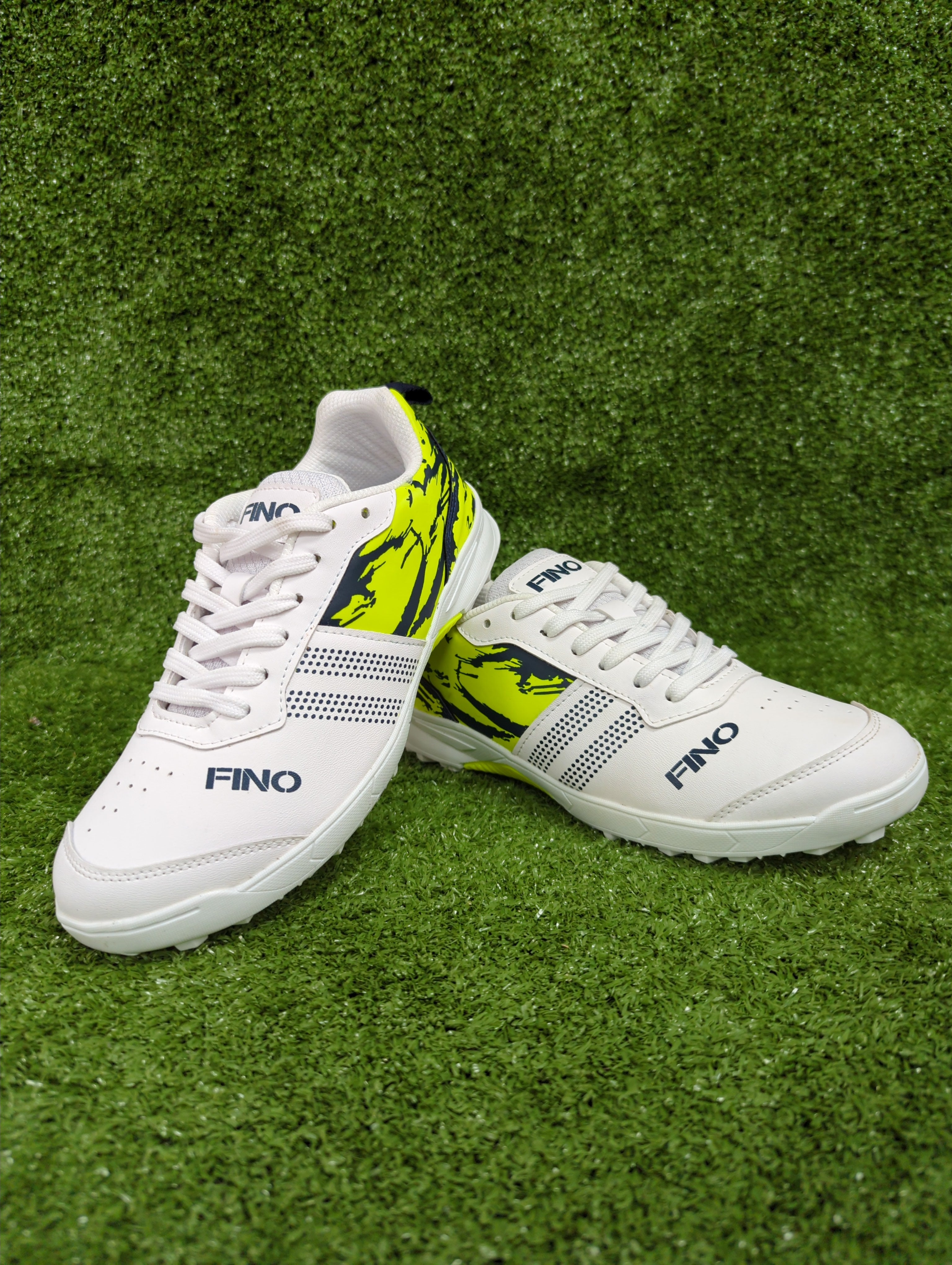 FINO CS-16 Cricket Shoes White Blue and Green-1-Top_Cricket Store