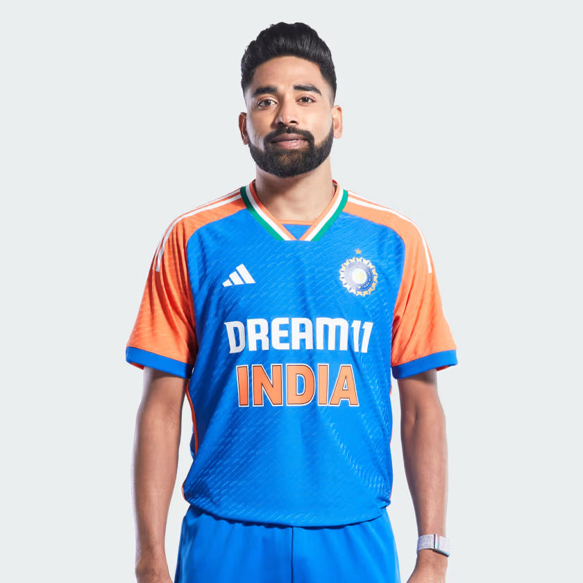 INDIA CRICKET T20 INTERNATIONAL PLAYER JERSEY Dark Blue True Orange