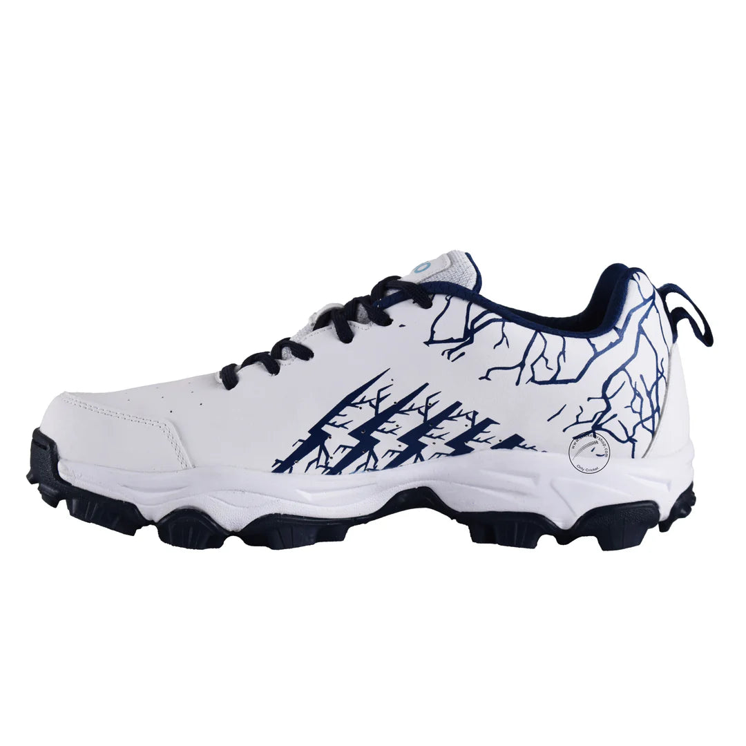 FINO C-13 Cricket Shoes White and Navy Blue