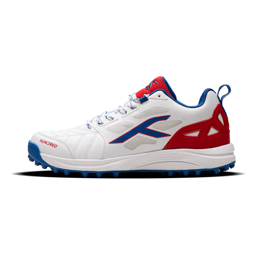 Hundred - White/Orange/Navy TerraField Cricket Shoes