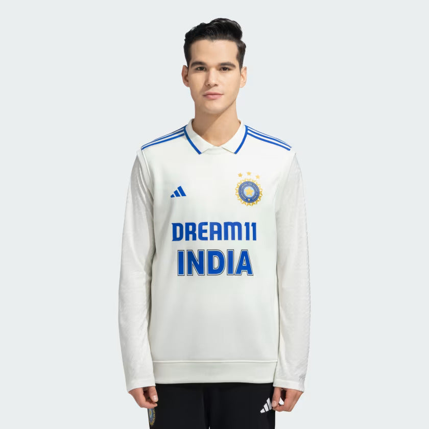 Original Adidas INDIA CRICKET TEST PULLOVER - MENS