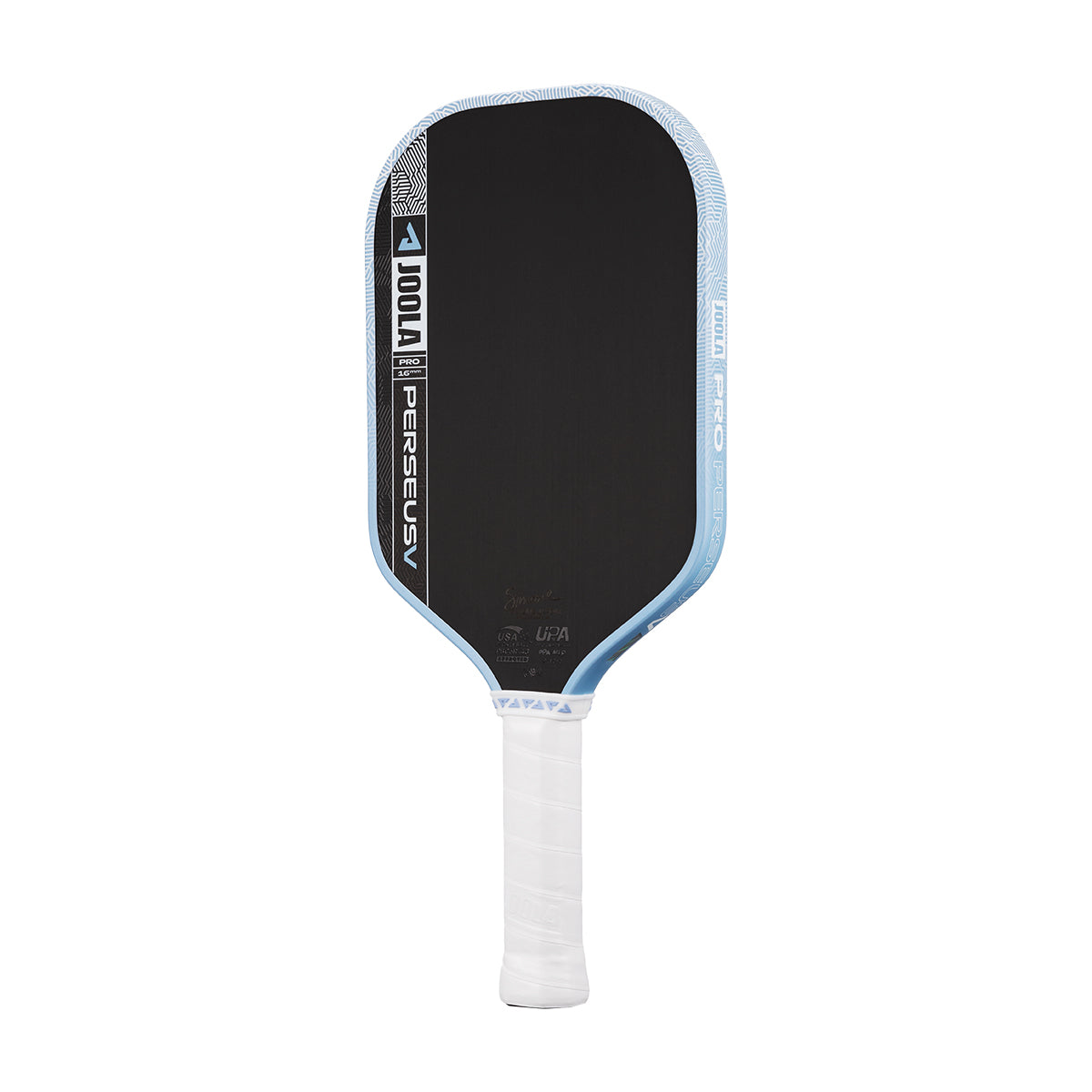 JOOLA Perseus Pro V pickleball paddle, Simone Jardim Breeze Blue, front view