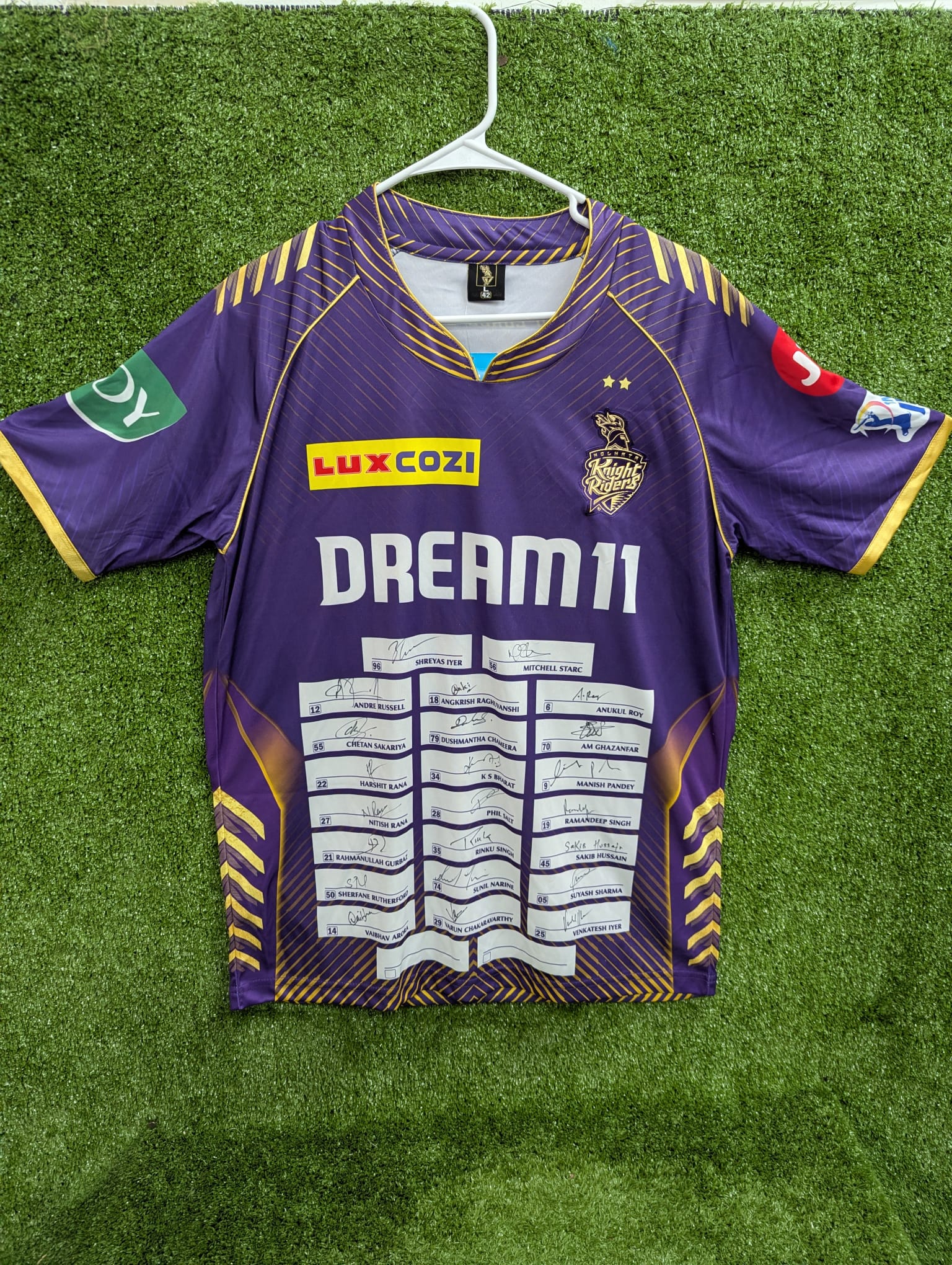 IPL Kolkata Knight Riders Official Signed Players Jersey