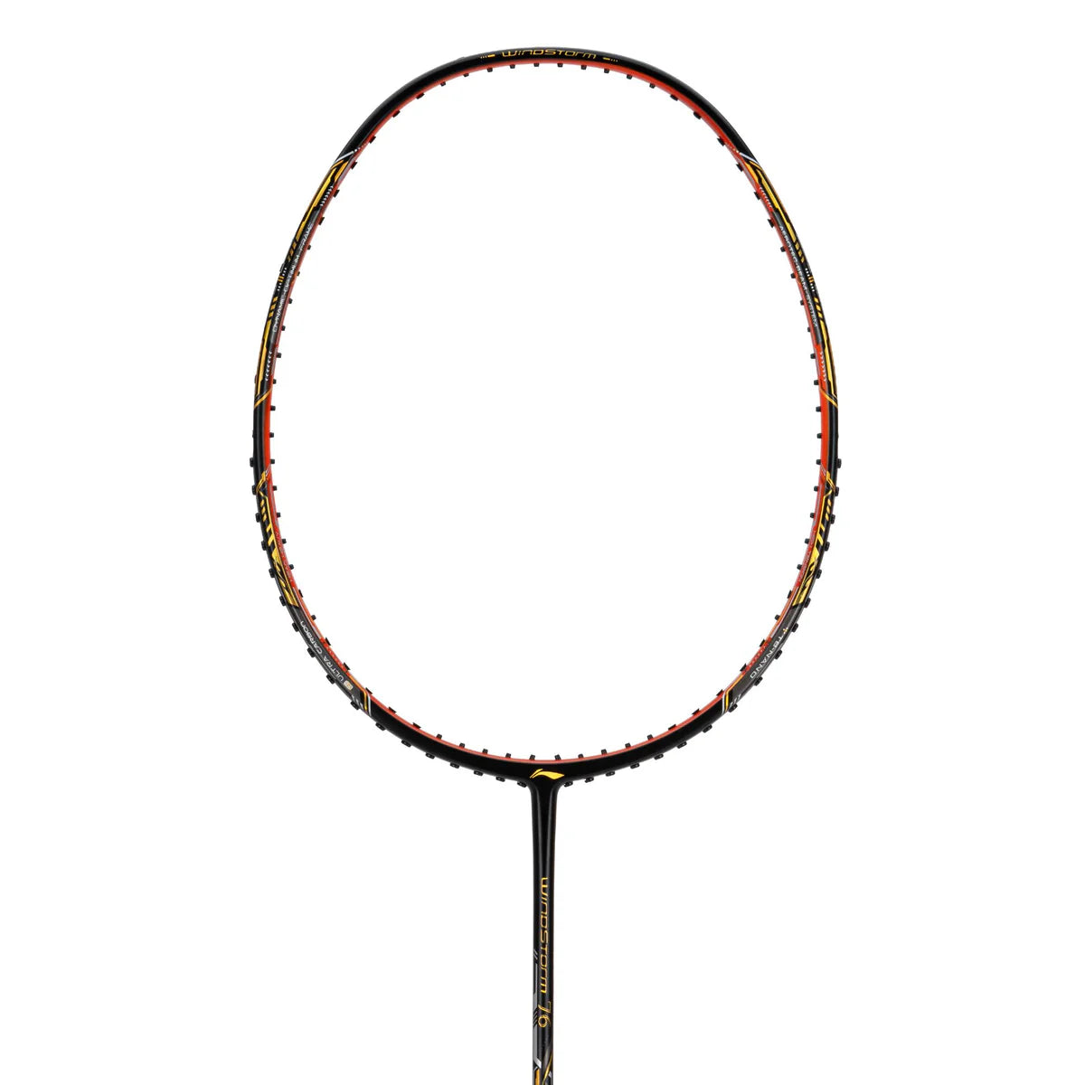 Li-Ning Windstorm 76 Black / Orange / Gold Badminton Racket Unstrung - Made in China
