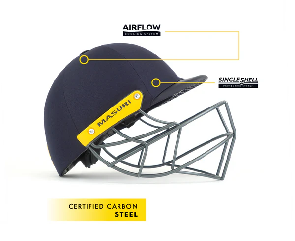 Masuri T - Line Steel Cricket Helmet - NAVY Masuri