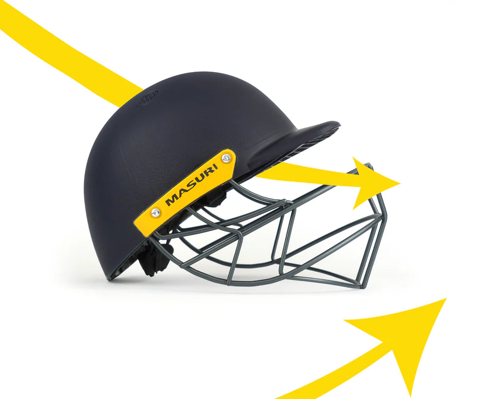 Masuri T - Line Plus Steel Cricket Helmet - BLACK
