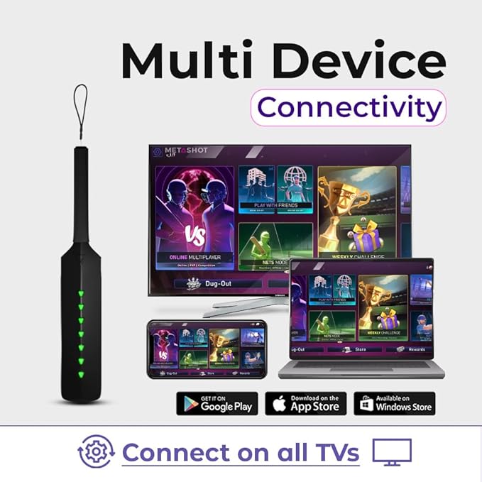 MetaShot Smart Cricket Bat (with TV Connector)– Redefining Virtual Play