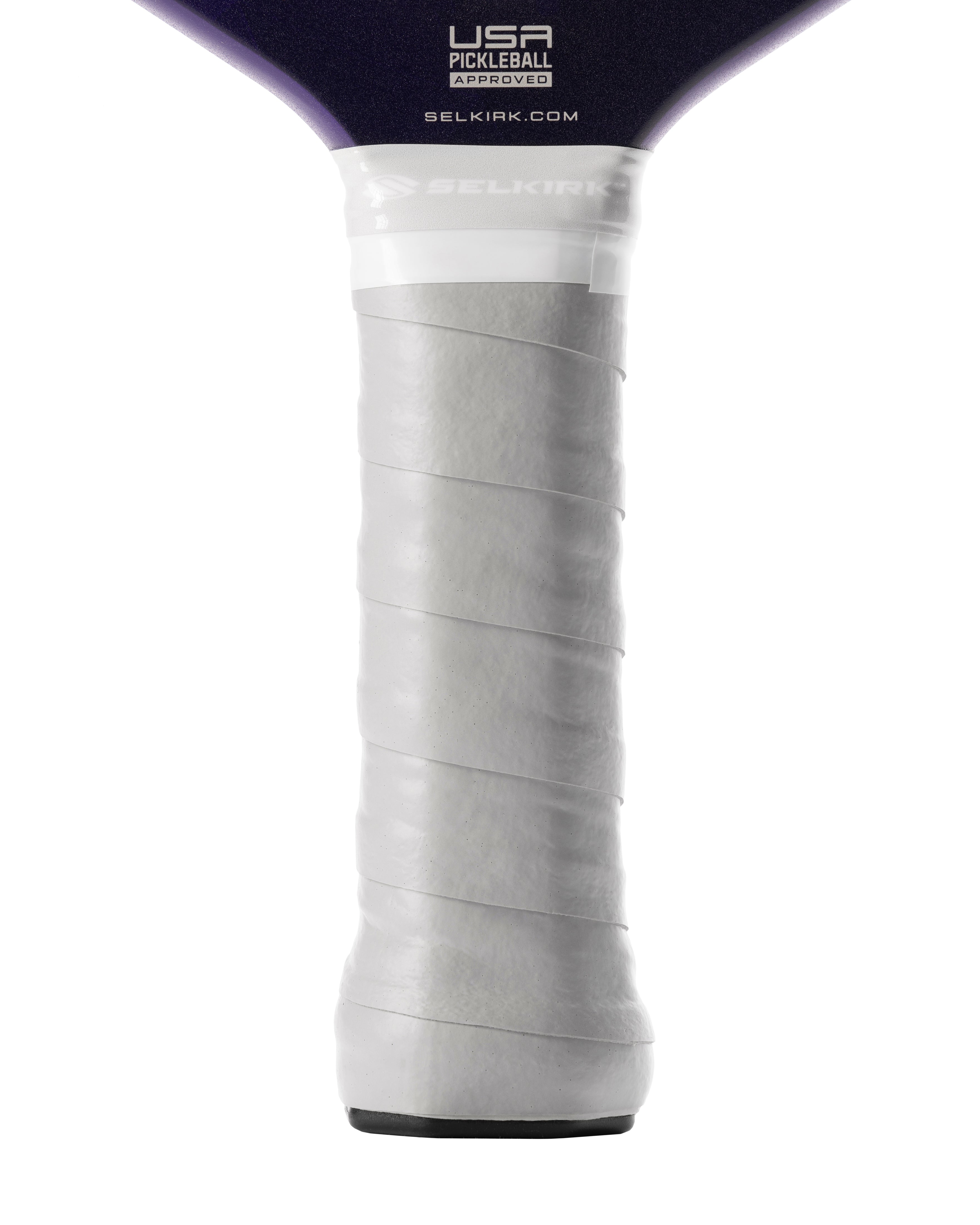 Selkirk Tacky Pickleball Overgrip unrolled showing the tapered starting end and length