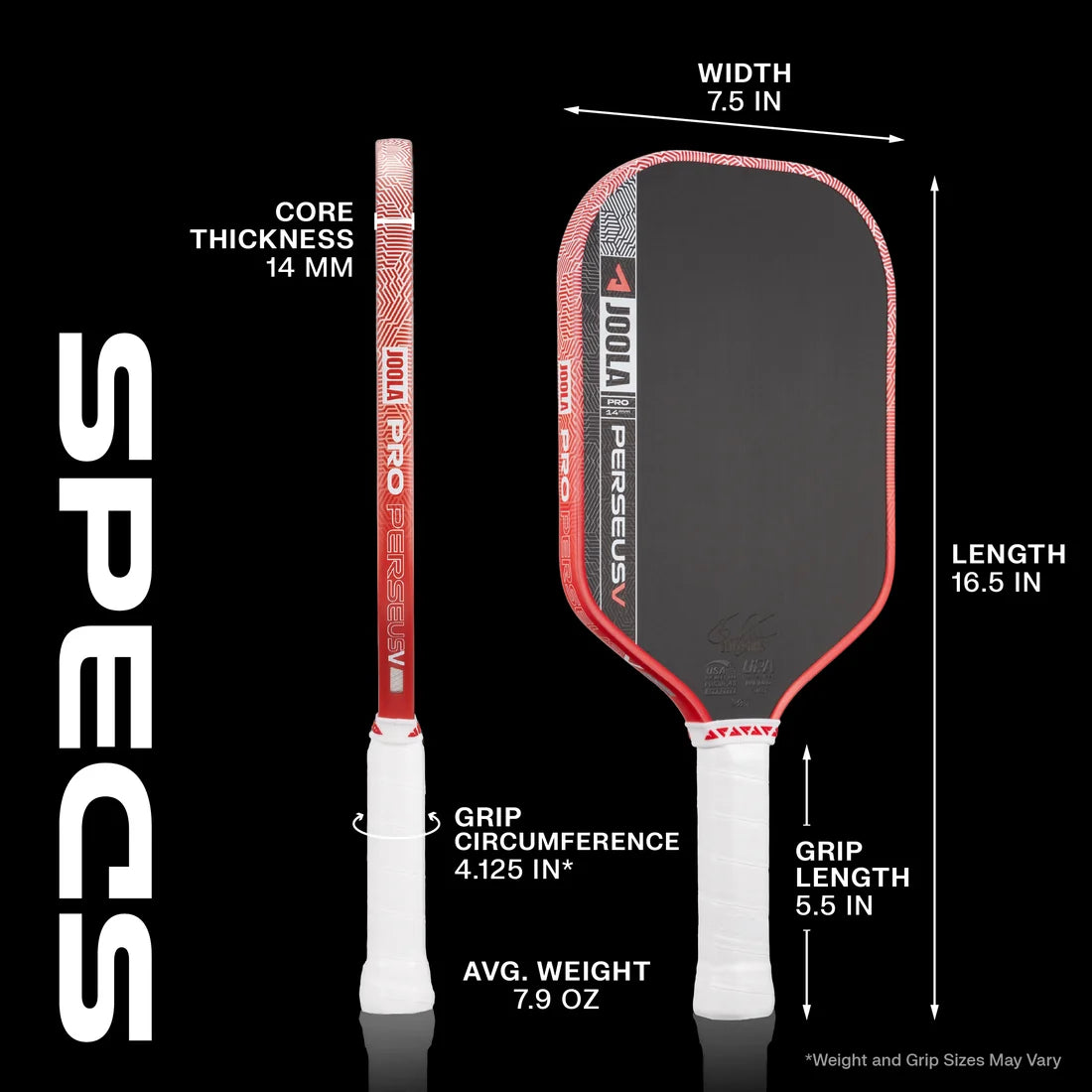 JOOLA Perseus Pro V Pickleball Paddle - Blaze Red JOOLA