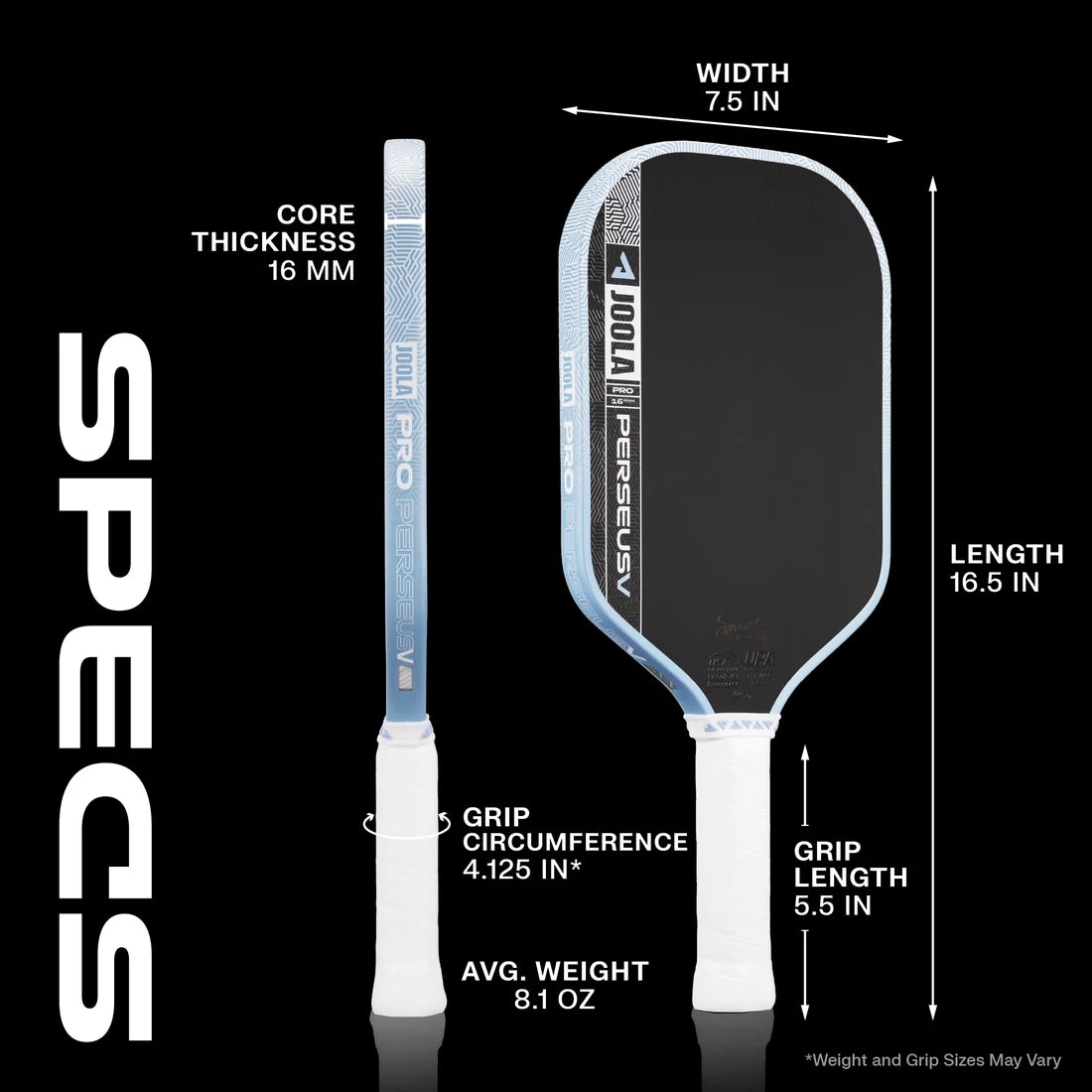 JOOLA Perseus Pro V Pickleball Paddle - Breeze Blue JOOLA