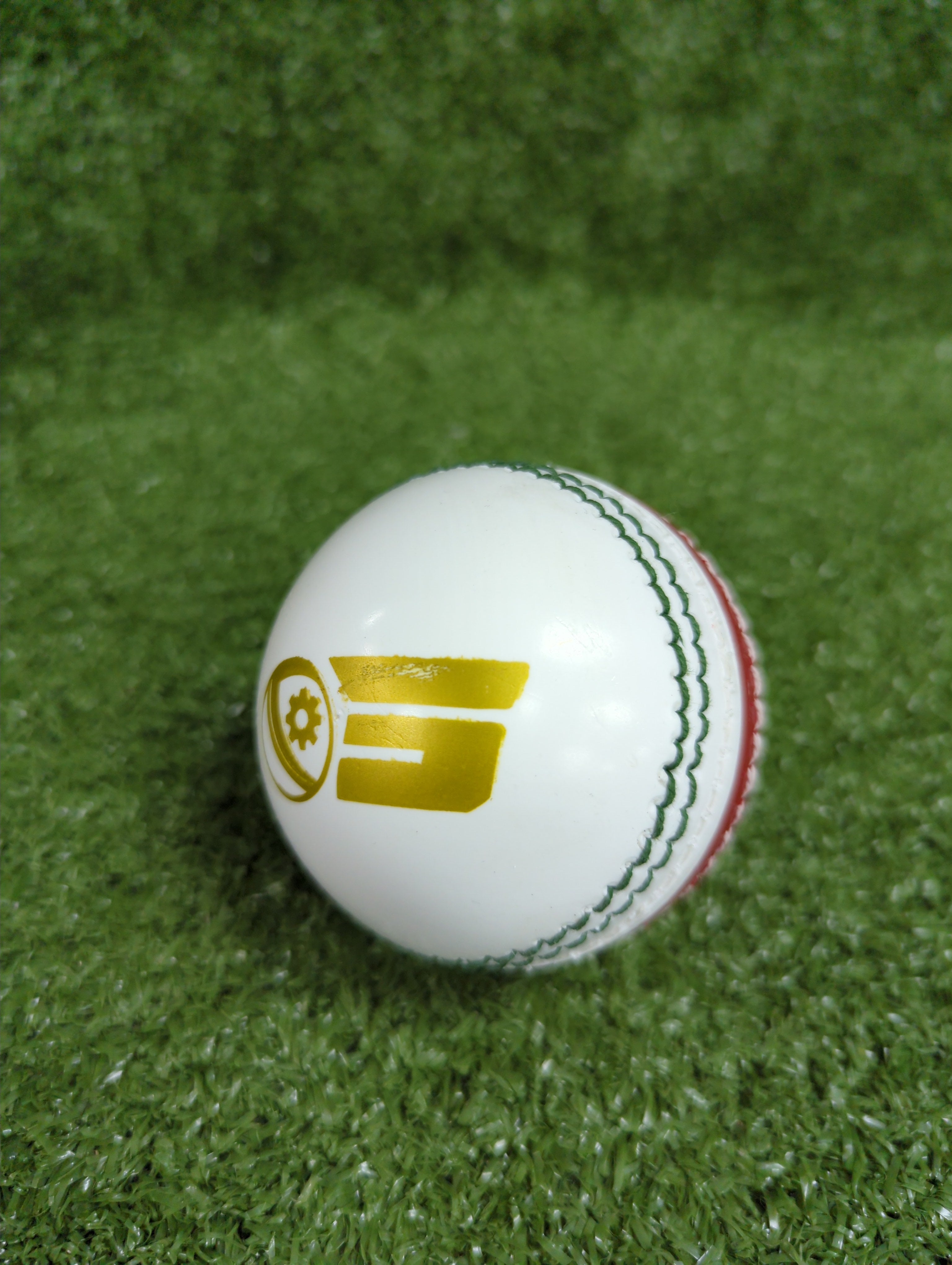 Raydn Incredible PU Red and White Synthetic Cricket Ball - 110 Grams - Back