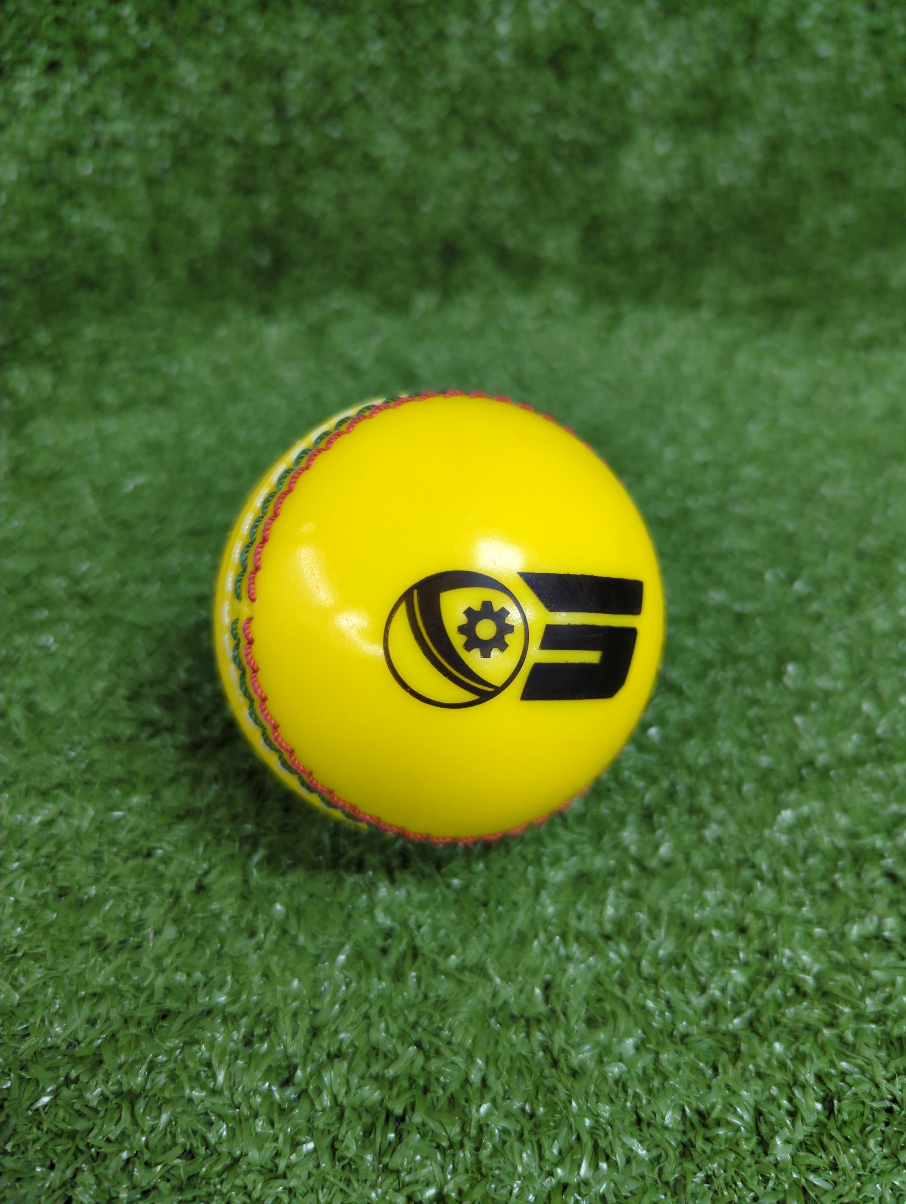 Raydn Incredible PU Yellow Synthetic Cricket Ball - 110 Grams - Front