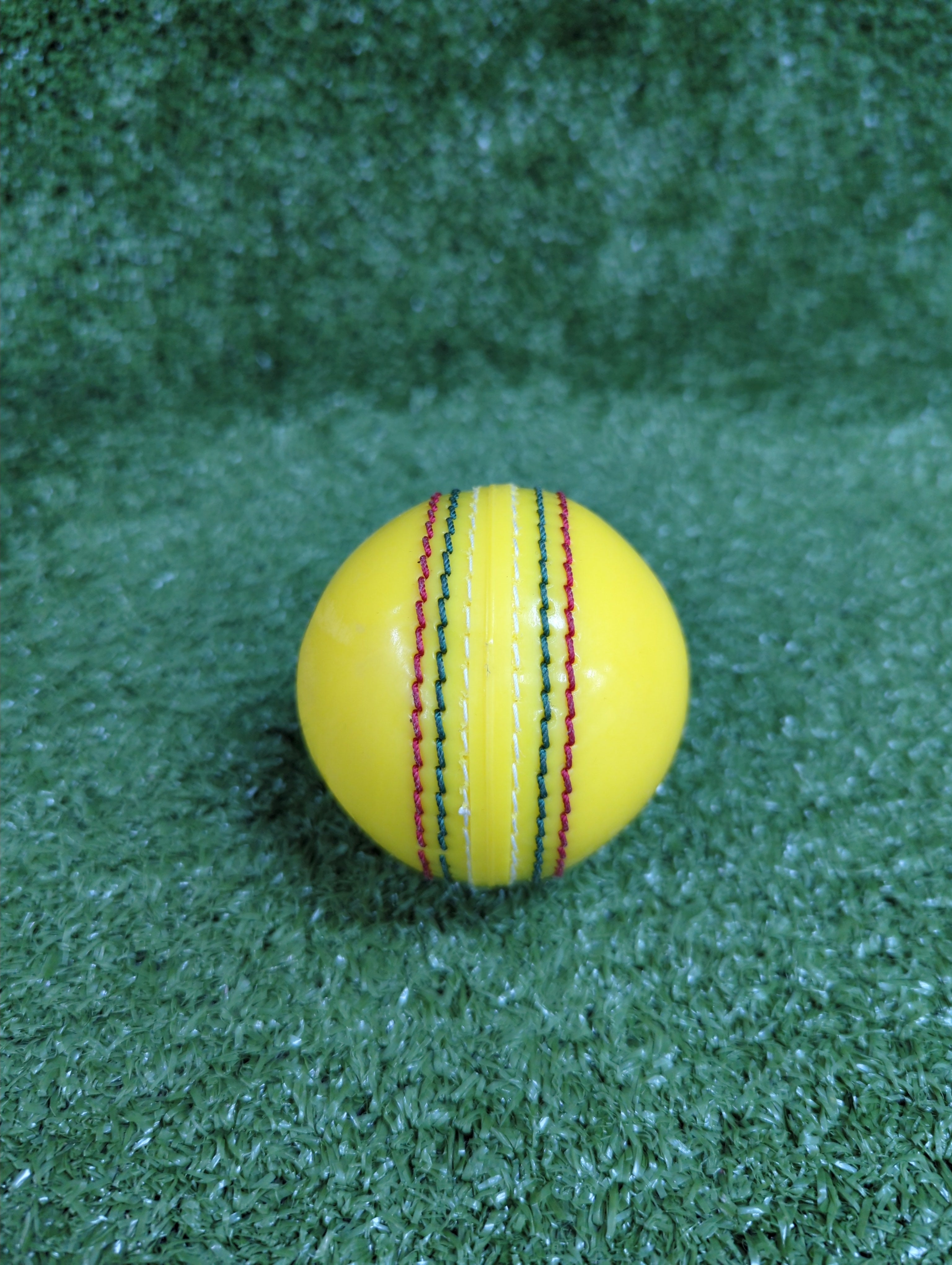 Raydn Incredible PU Yellow Synthetic Cricket Ball - 110 Grams - Side