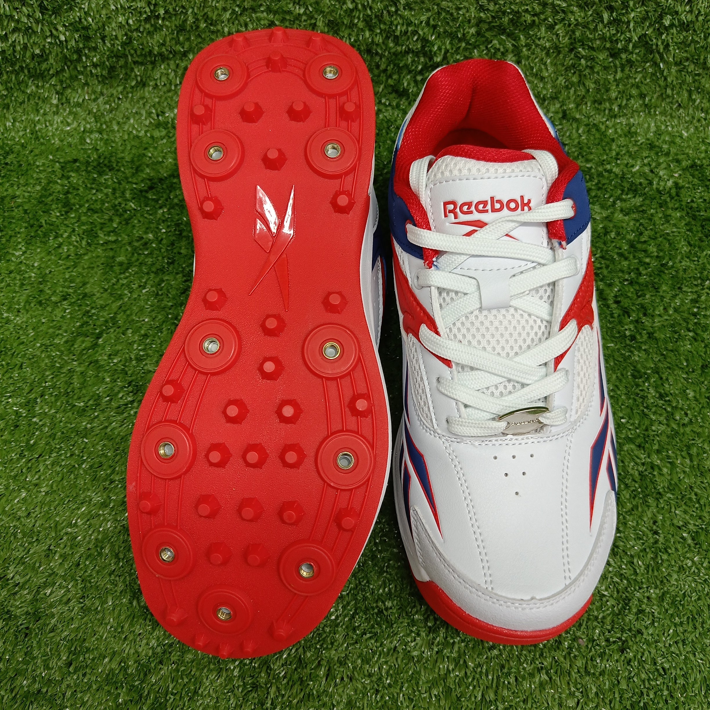 Reebok Not Out Syndicate White Vector Blue Red Cricket Metal Spike Shoes-5-Top_Cricket_Stoe