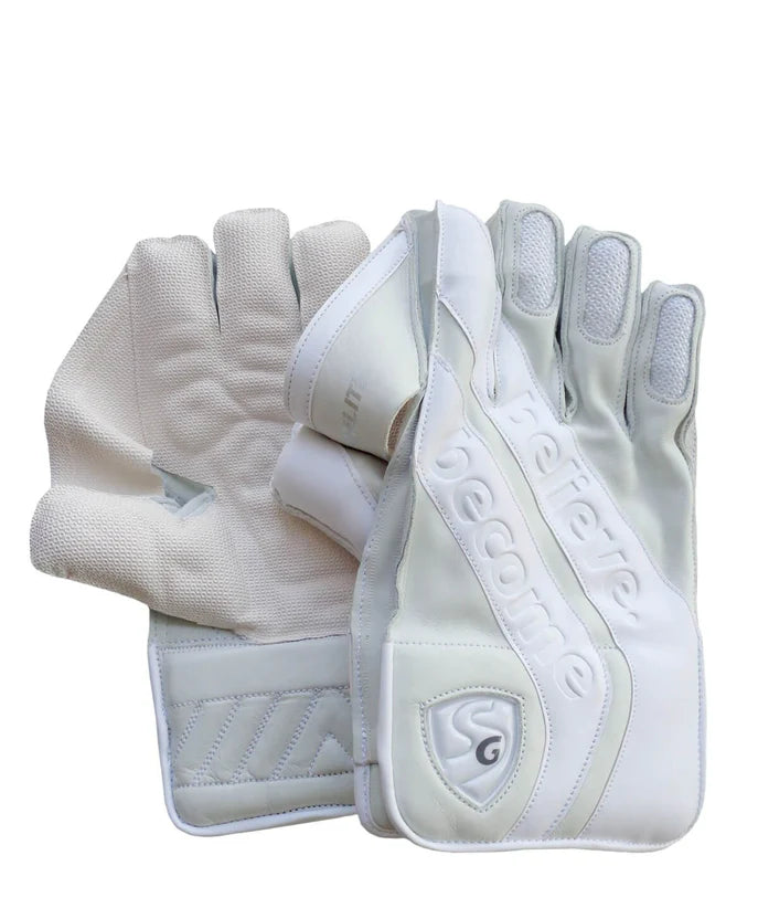 SG Hilite White Adult Cricket Wicket Keeping Gloves