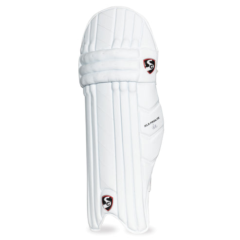 Side View of Left Handed SG KLR Prolite Cricket Batting Pads Junior Youth Adult