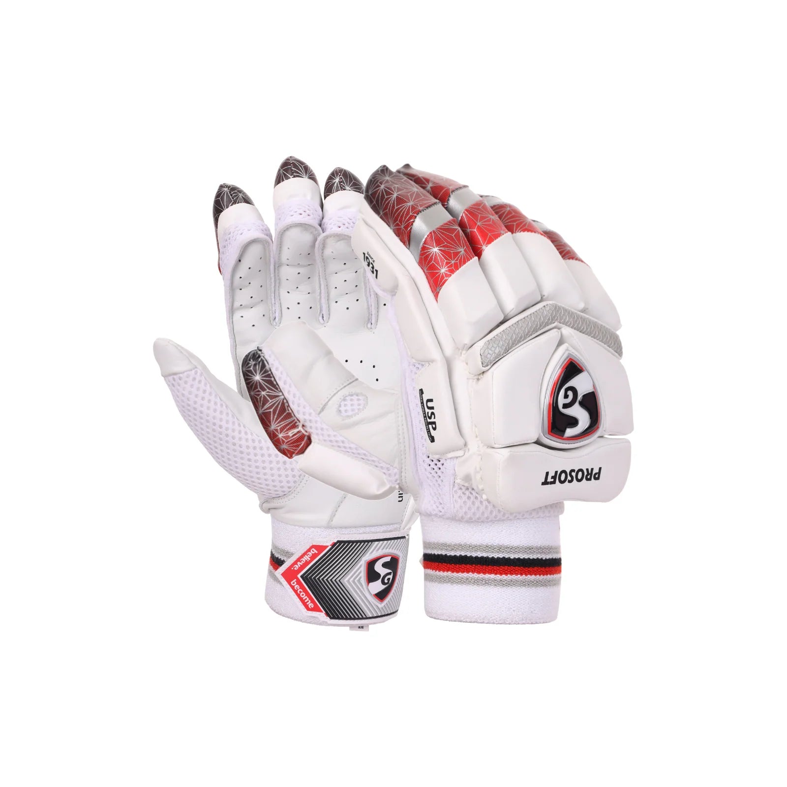 SG Prosoft Adult Cricket Batting Gloves Red