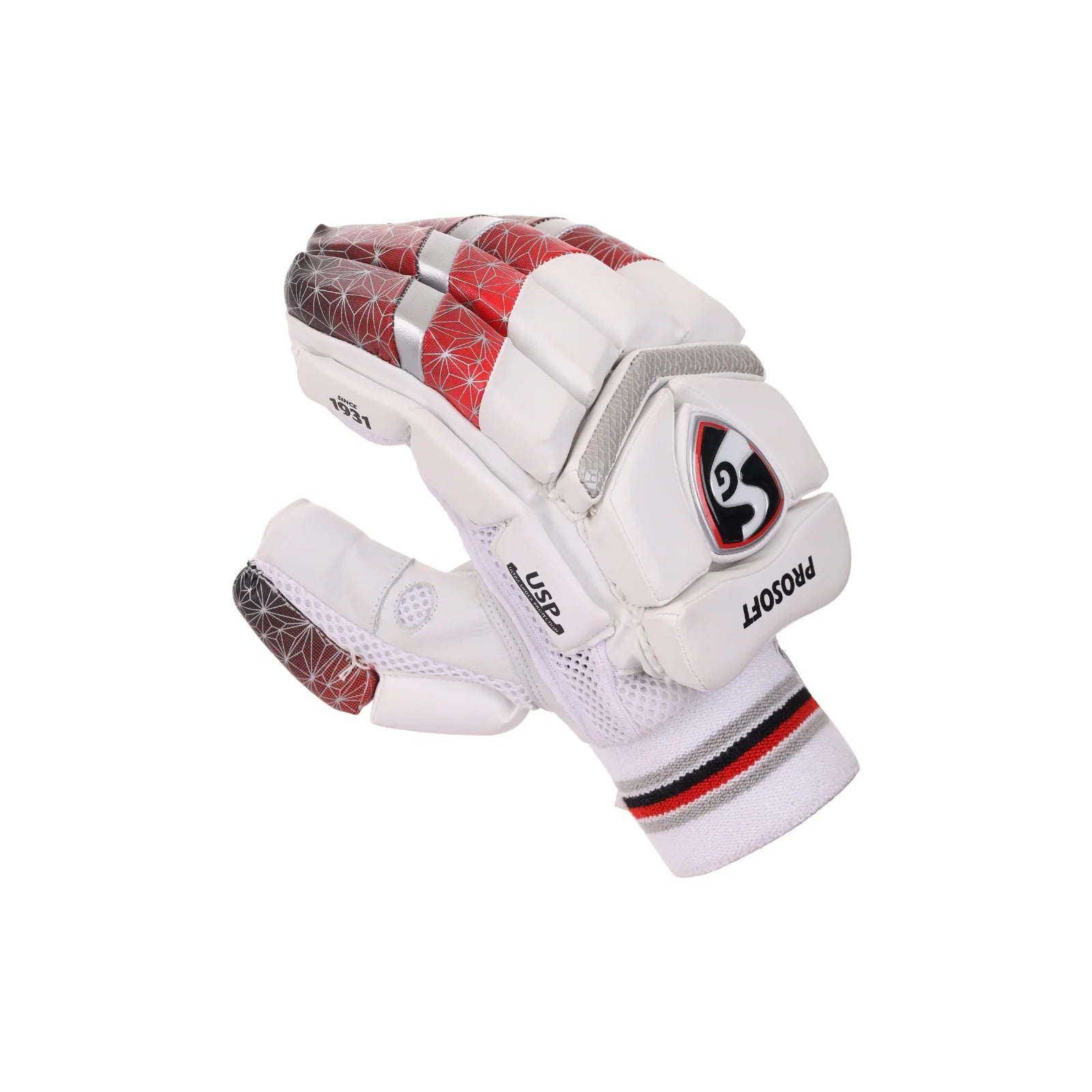 SG Prosoft Adult Cricket Batting Gloves Red by SG - back view - TopCricketStore