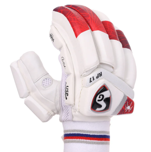 SG RP 17 Adult Cricket Batting Gloves (Red)