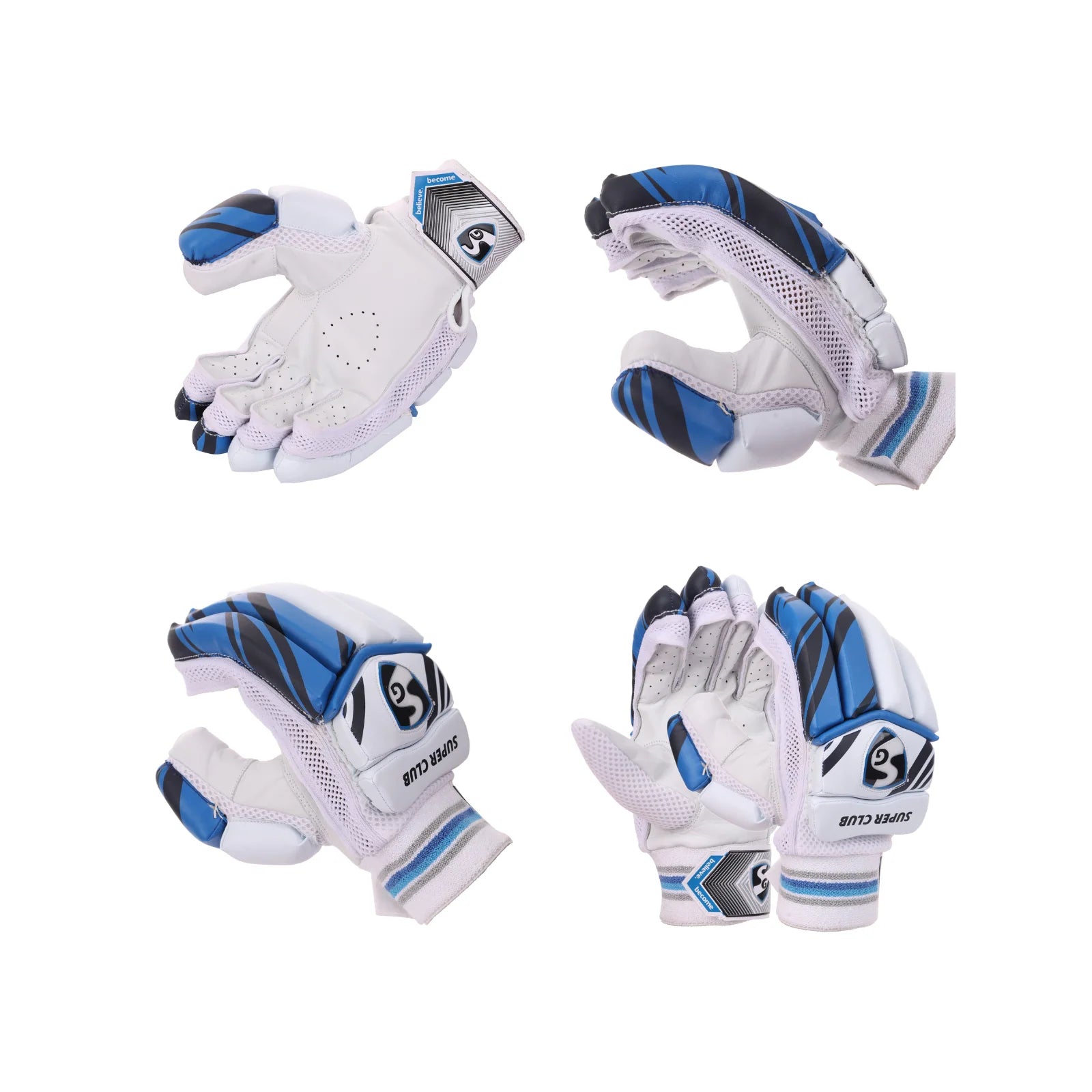 SG Super Club Junior / Youth Cricket Batting Gloves Blue by SG - view 7 - TopCricketStore