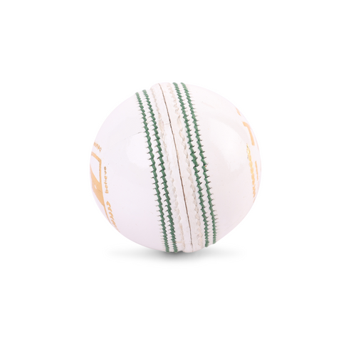 SG Test LE White Cricket Leather Ball by SG - side view - TopCricketStore