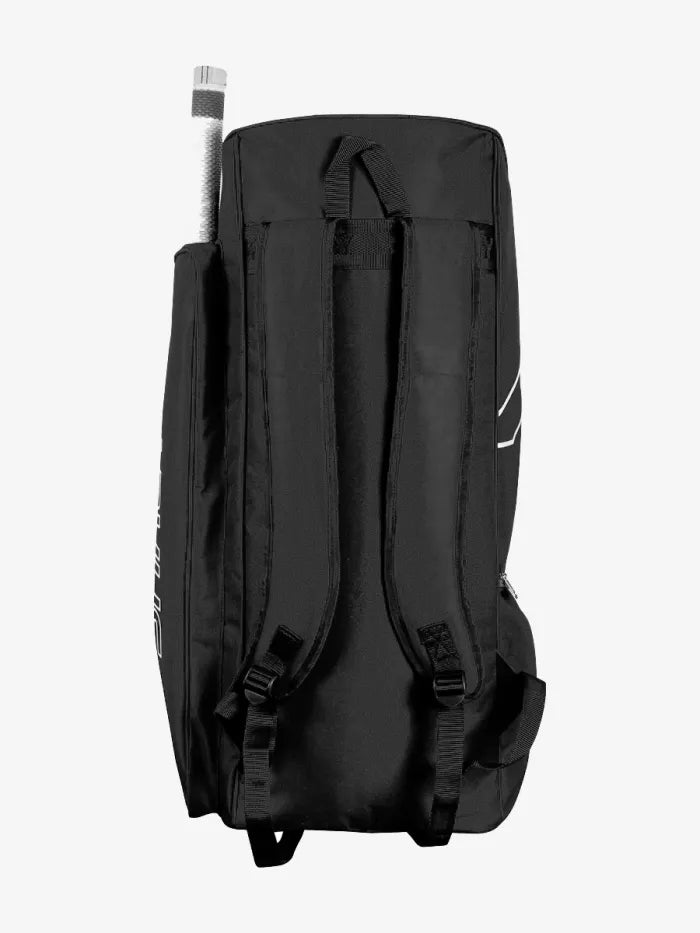 Side view of Shrey Kare Duffle Cricket Kit Bag showing padded shoulder strap attachment and side pocket access