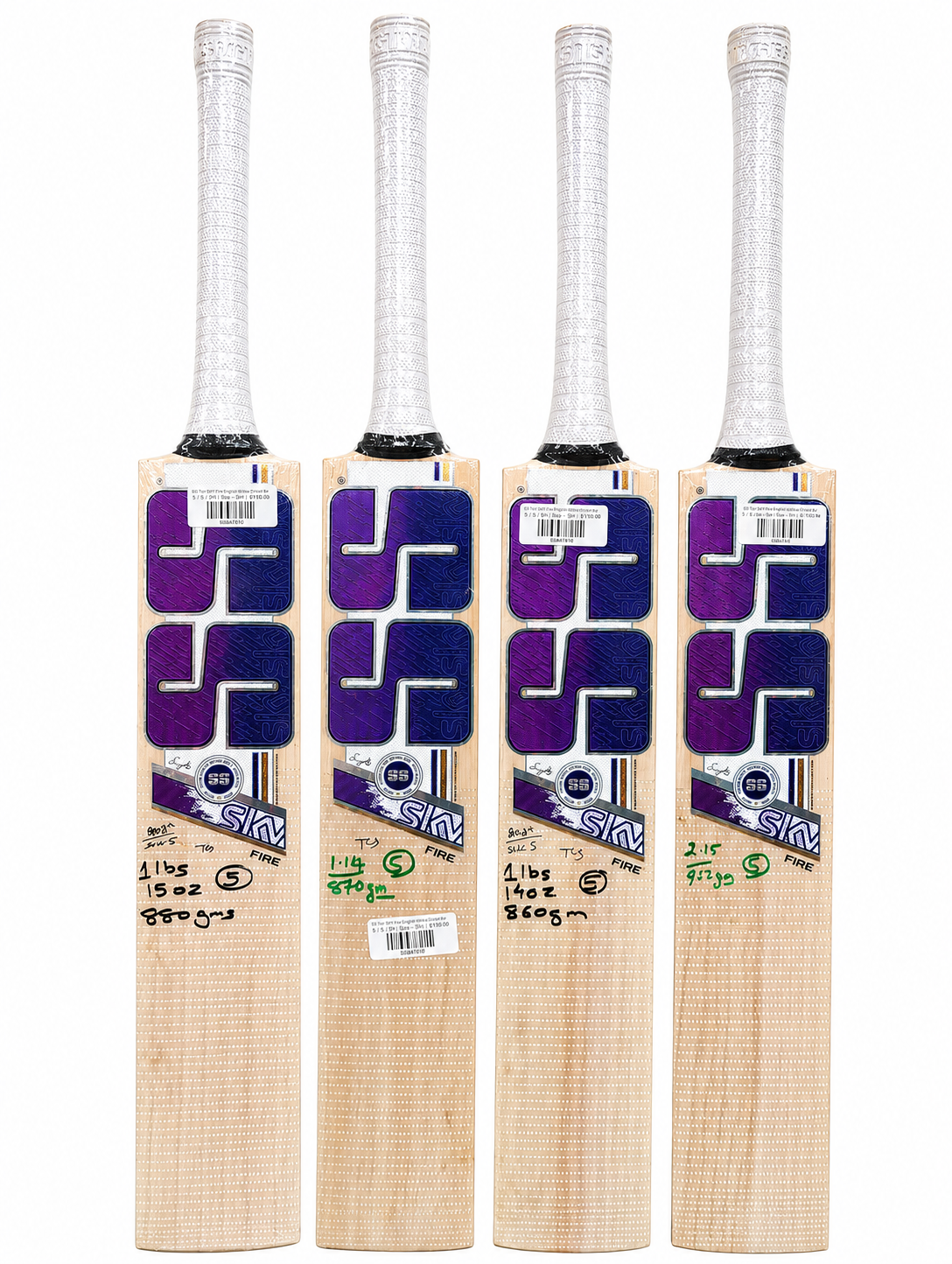 SS Sky Fire Junior / Youth English Willow Cricket Bat - Size 5 - Front