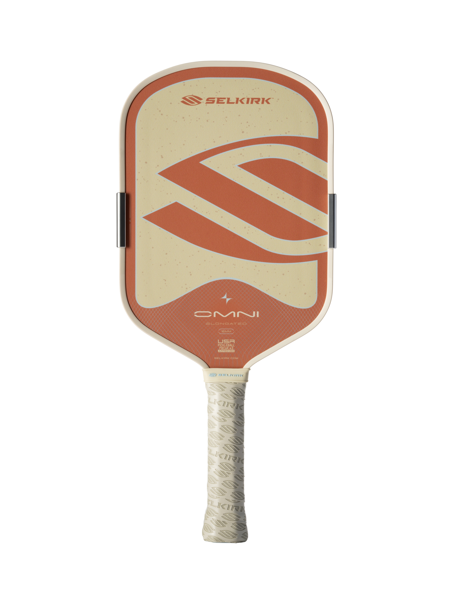 Selkirk OMNI pickleball paddle, Elongated shape in Canyon Clay, full face view