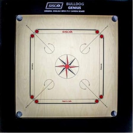 Siscaa Bulldog Genius Original English Birch Ply Carrom Board (24mm) by Siscaa - TopCricketStore