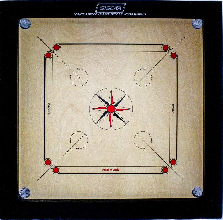 Winit 12mm Carrom board with star design and SISCAA brand logo