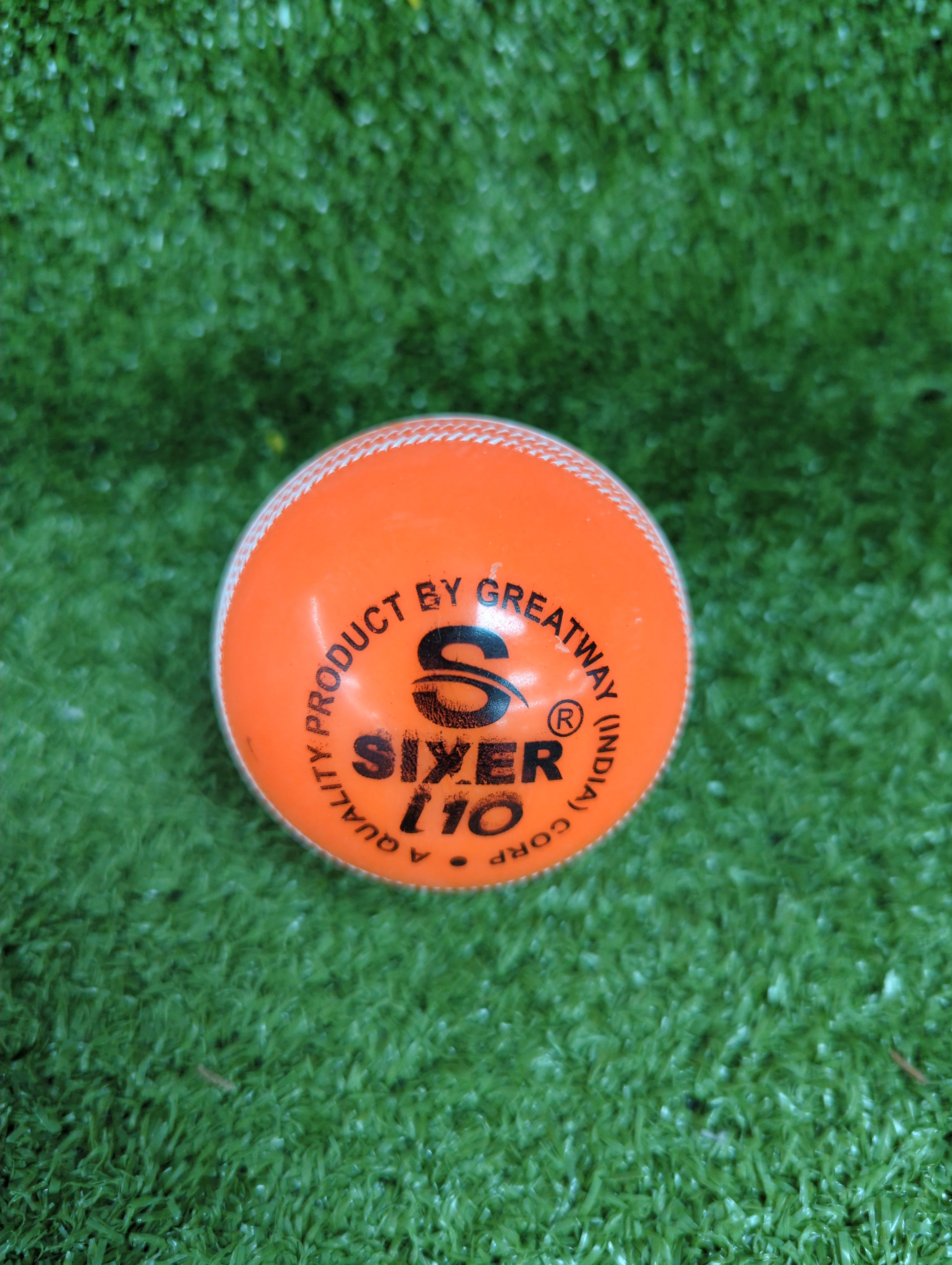 Sixer Windball I10 Cricket Rubber Ball (120 Grams) - Orange  - Front