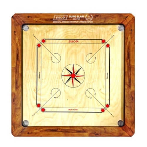 Siscaa Sure Slam Kipper 12mm English Birch Ply Carrom Board