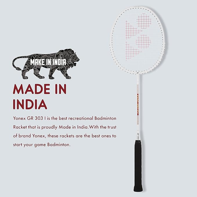 Yonex GR-303i White Badminton Racket Prestrung - Made in India