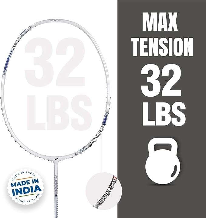 Yonex Astrox Attack 9 Pearl White Badminton Racket Prestrung - Made in India