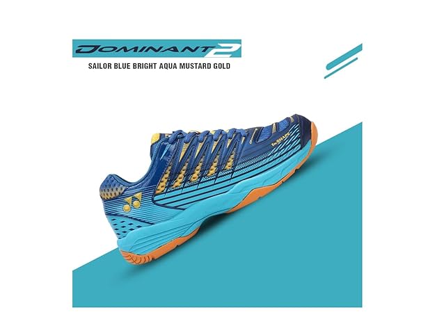 Yonex Tour Dominant 2 Badminton Shoes – Sailor Blue / Bright Aqua / Mustard Gold