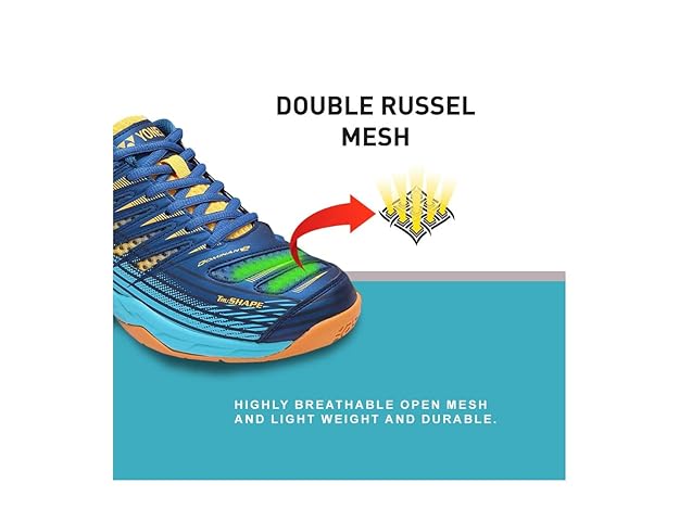 Yonex Tour Dominant 2 Badminton Shoes – Sailor Blue / Bright Aqua / Mustard Gold