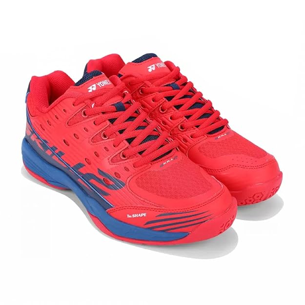 Yonex Tour Skill 2 Badminton Shoes - Non-Marking | Poppy Red / Cobalt