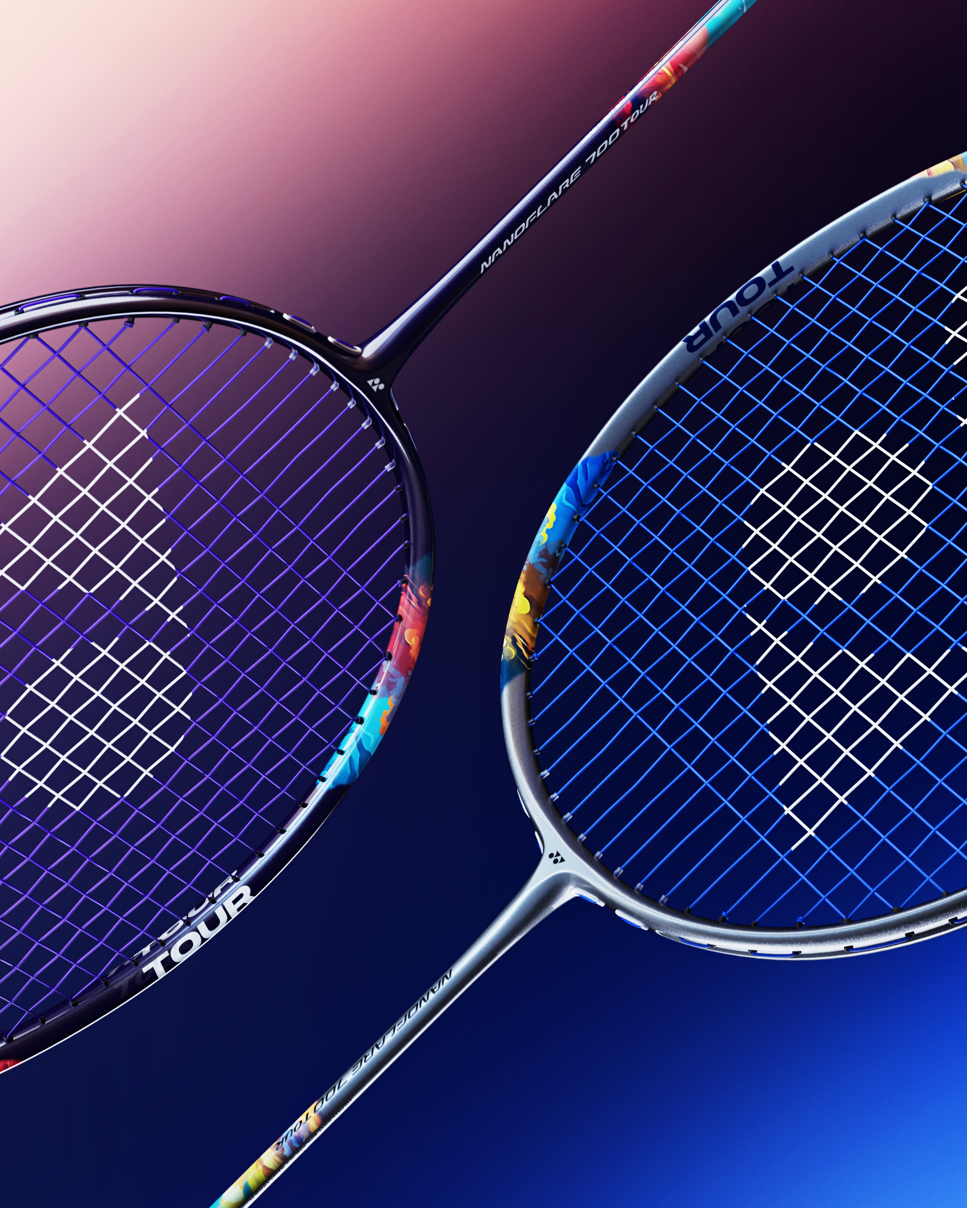 Yonex Nanoflare 700 Midnight Purple Silver / Sky Blue Play Badminton Racket Prestrung - Made in China